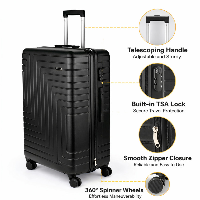 Black Rose 32-Inch ABS Hard Shell Trolley Luggage (82cm)