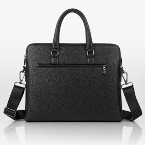 Executive Slim Leather Briefcase – Professional Obsidian Black (38cm) Executive Slim Leather Briefcase – Professional Obsidian Black (38cm)