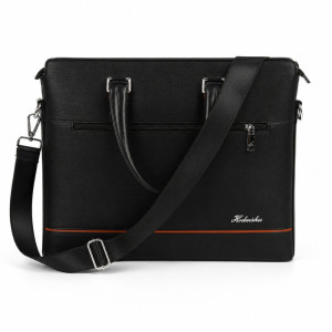 Executive Slim Laptop Briefcase – Professional Black PU Leather (39cm) Executive Slim Laptop Briefcase – Professional Black PU Leather (39cm)