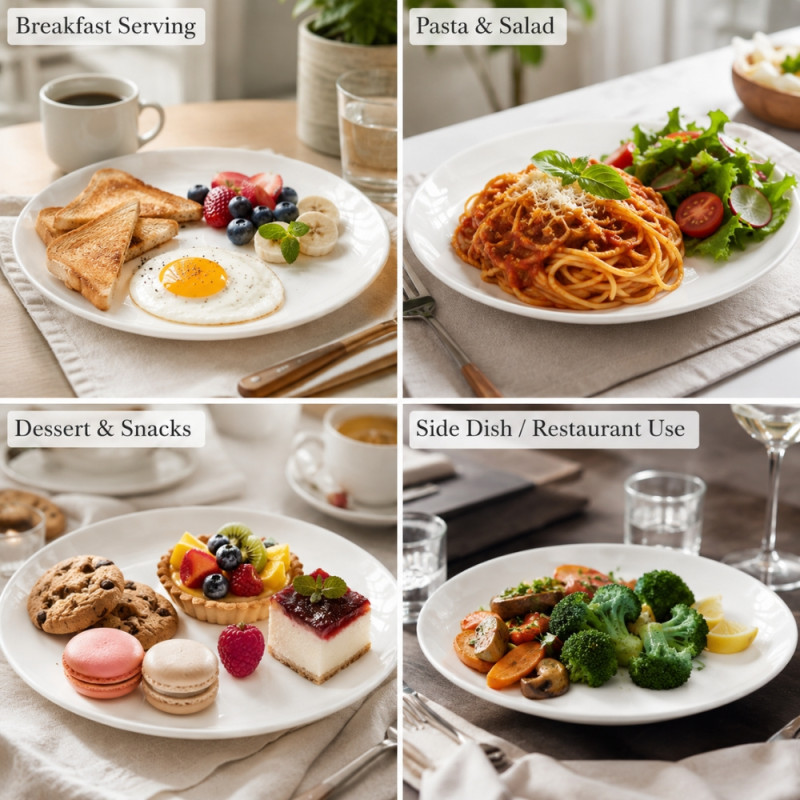 Premium Dinnerware Plate Set – White Elegant Design (18cm)