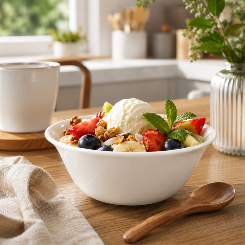 Elegant Ceramic Kitchenware – White Premium Glaze (12cm)