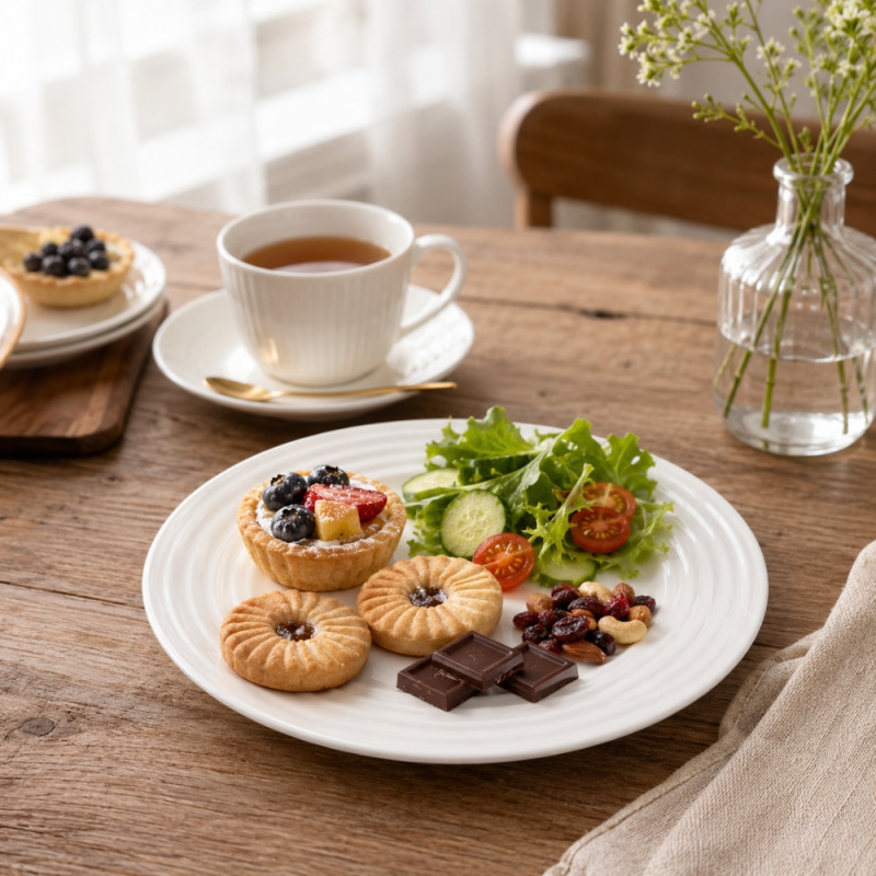 Premium Dinnerware Plate Set – White Elegant Design (19cm)