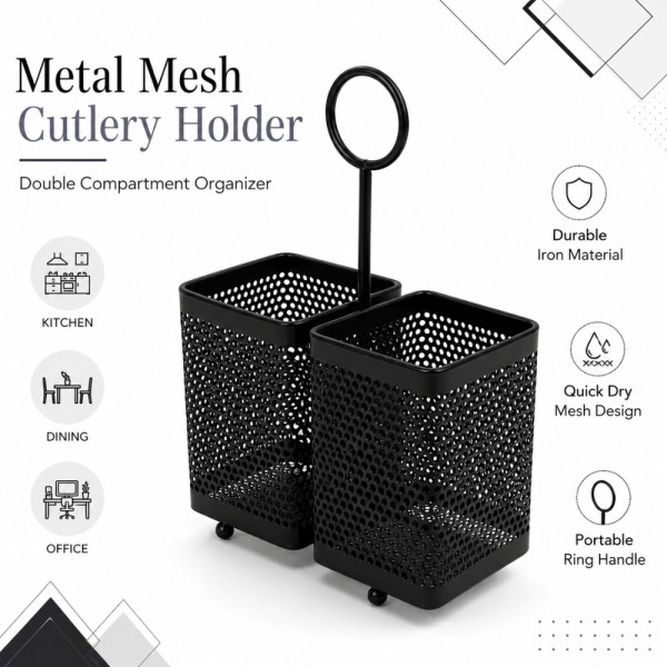 Metal Mesh Cutlery Holder - 24cm