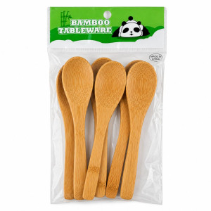 6-Piece Eco-Friendly Mini Bamboo Spoons Set – Wooden (12x2.5cm)