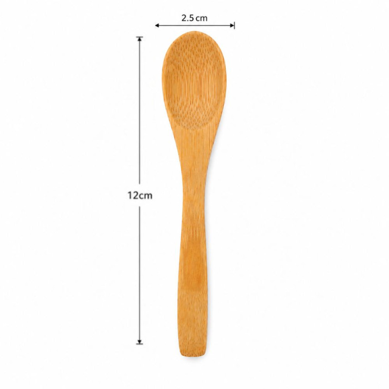 6-Piece Eco-Friendly Mini Bamboo Spoons Set – Wooden (12x2.5cm)