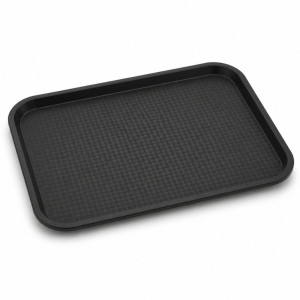 Professional Black Plastic Fast Food Tray – Durable Rectangular Design (46cm) Professional Black Plastic Fast Food Tray – Durable Rectangular Design (46cm)