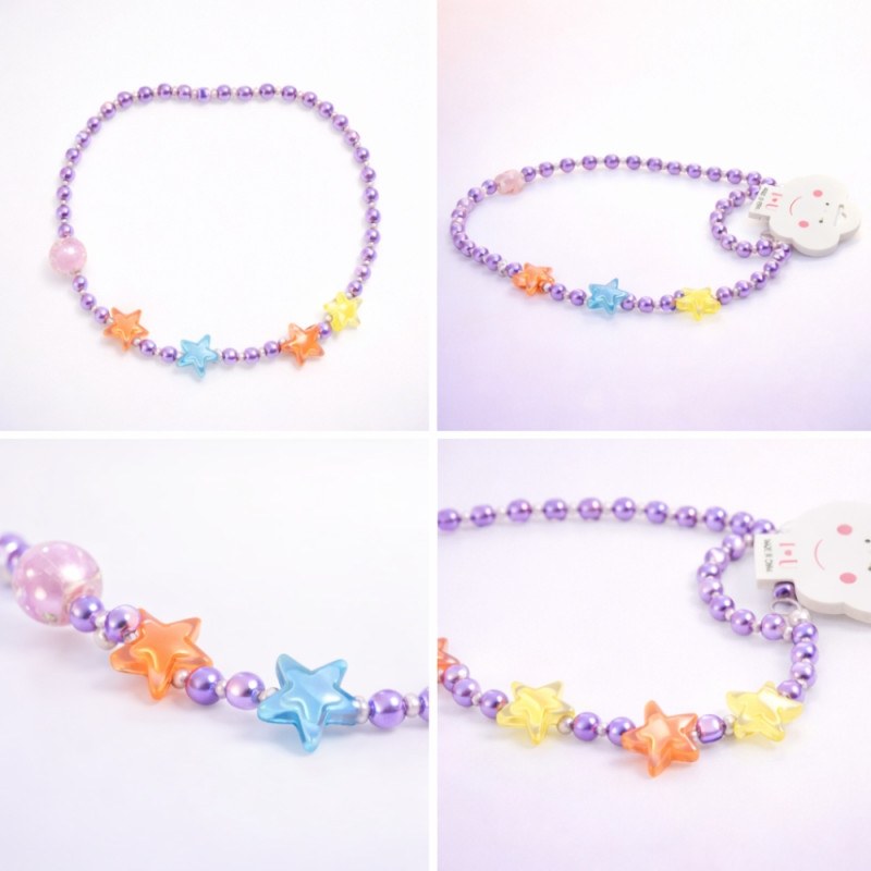 Kids’ "Stellar Pearl" 80-Piece Beaded Bracelet – Lavender &amp; Multi-Color