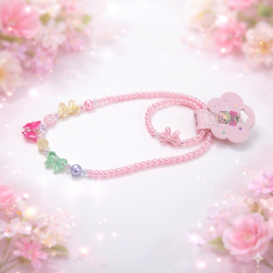 Kids’ 2-Piece Beaded Jewelry Set – Classic Pink