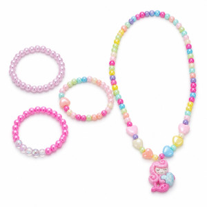 Charming PinkSheep Beaded Children's Jewelry Set - Colorful Necklaces & Bracelets - 4 PCS Multi-Color