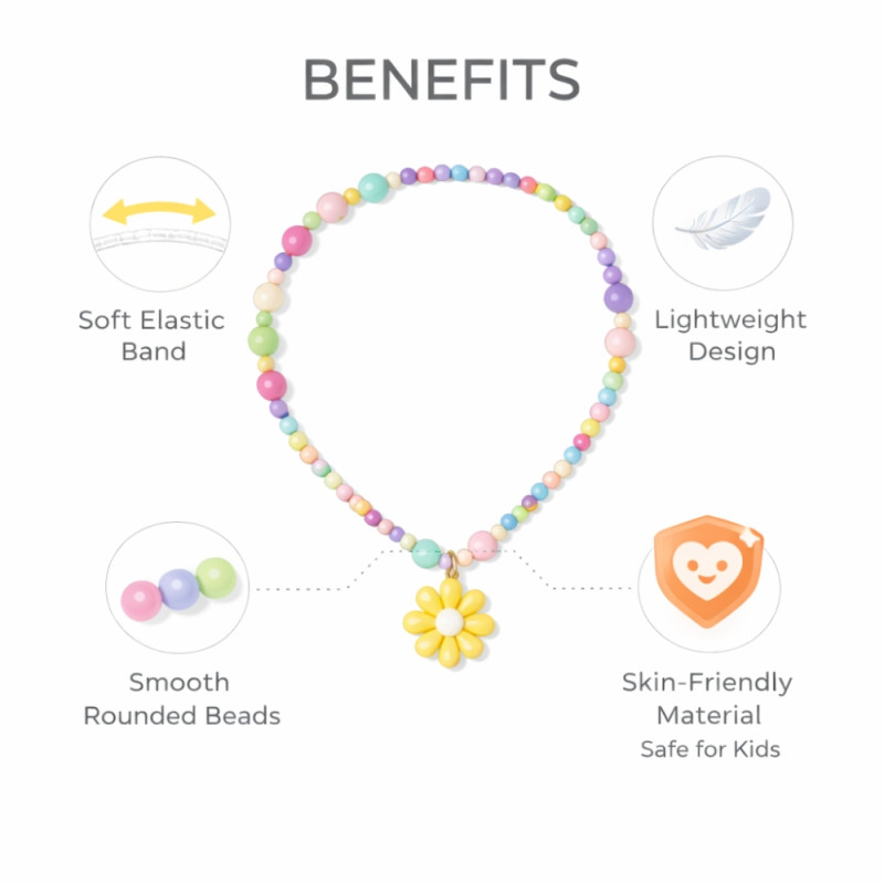 Kids’ Multi-Color Floral Pendant (43cm)
