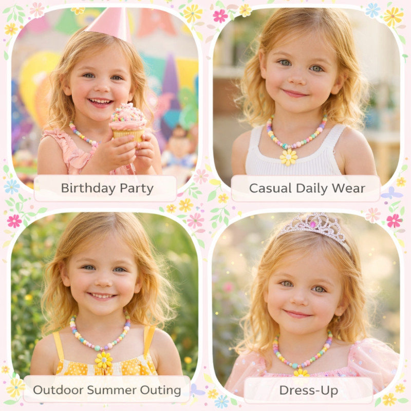 Kids’ Multi-Color Floral Pendant (43cm)
