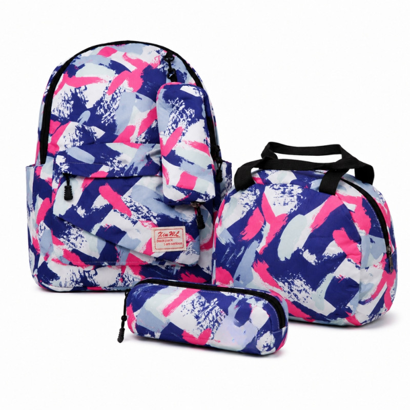 Kids Multi Color Geometric School or Adventure Backpack (42cm)