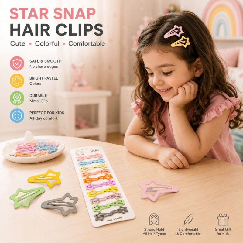 Star Snap Hair Clips