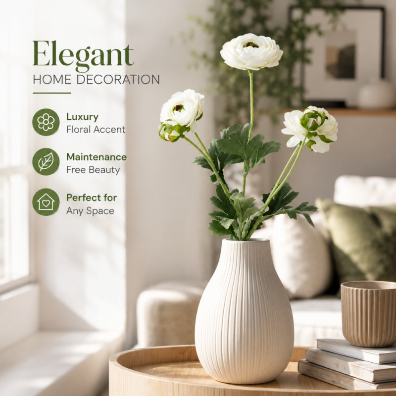 Sleek Tier Artificial Flower Designed for Home Décor &amp; Event Styling – White (T-64.5 CM)