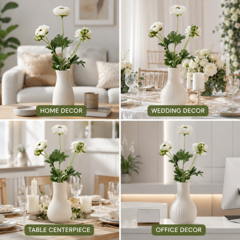 Sleek Tier Artificial Flower Designed for Home Décor &amp; Event Styling – White (T-64.5 CM)