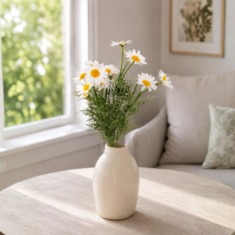 Polymer Pro Artificial Daisy Flowers Designed for Home Décor &amp; Event Styling – White (H-35 CM)