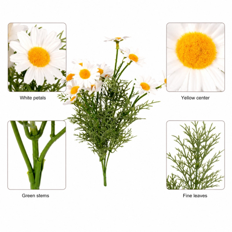 Polymer Pro Artificial Daisy Flowers Designed for Home Décor &amp; Event Styling – White (H-35 CM)