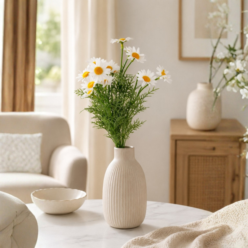 Polymer Pro Artificial Daisy Flowers Designed for Home Décor &amp; Event Styling – White (H-35 CM)