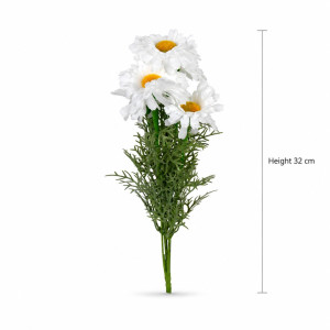 Swift Plus Artificial Daisy Bouquet Designed for Home Décor &amp; Event Styling – White (H-32 CM)