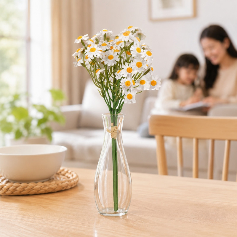 Quality Pick Artificial Daisy Bouquet Designed for Home Décor &amp; Event Styling – White (H-33 CM)