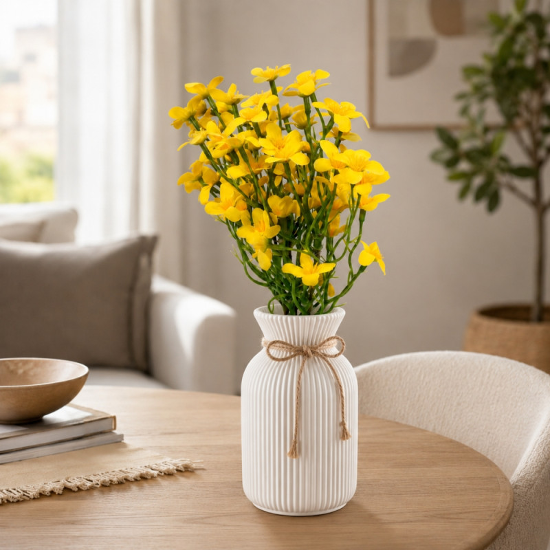 Perfect Select Artificial Forget-me-not Bush Designed for Home Décor &amp; Event Styling – Yellow (H-40 CM)
