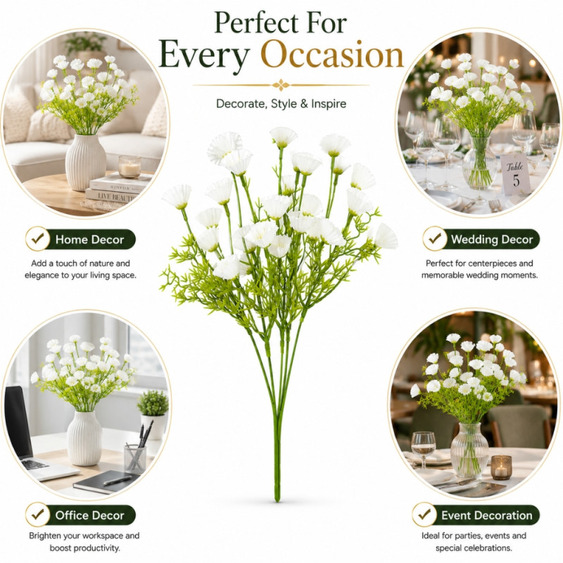 Professional 44 ARTIFICIAL FLOWERS – Green Premium Quality (H-34cm)