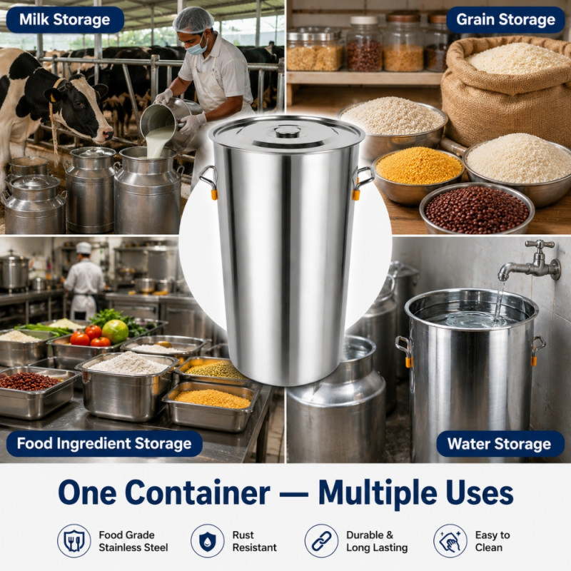 Premium 44 STAINLESS STEEL 40 CM HONEY TANK – Silver Premium Quality (40 x 40cm)