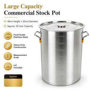 Elegant 44 STAINLESS STEEL 40 CM CONTAINER – Silver Premium Quality (40 x 32cm)