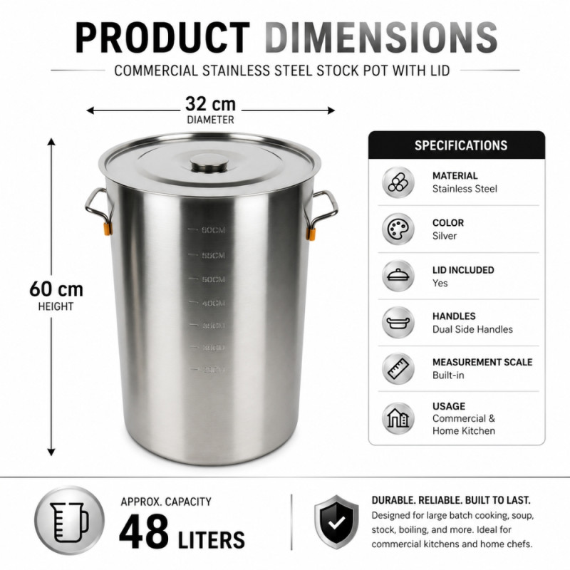 Essential 44 STAINLESS STEEL 60CM HONEY TANK – Silver Premium Quality (60 x 32cm)