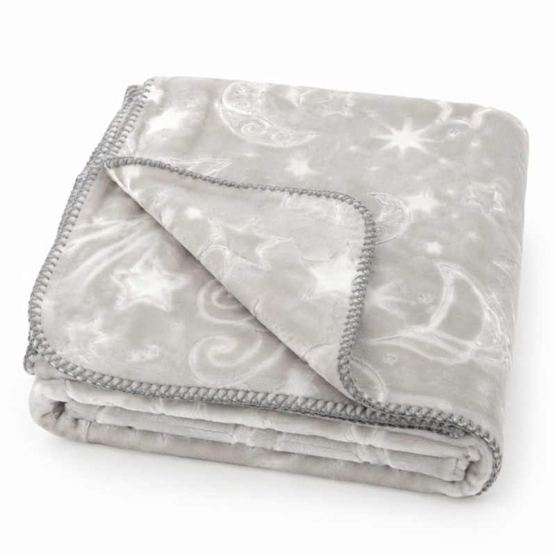 Luxury Grey Embossed Mink Blanket – Ultra-Soft Faux Fur Throw (140 x 110cm)