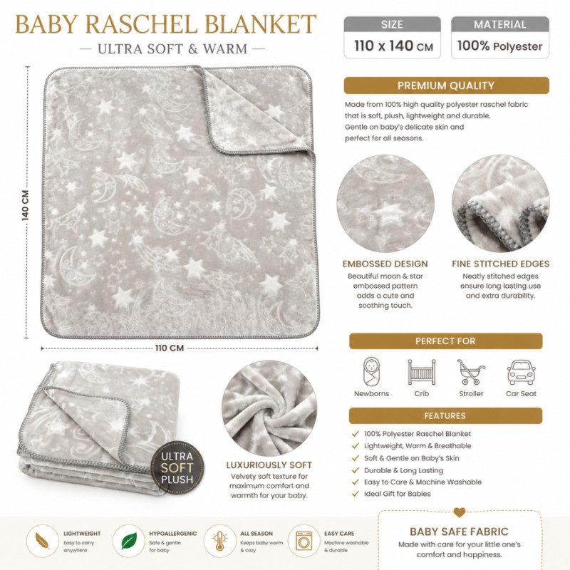 Luxury Grey Embossed Mink Blanket – Ultra-Soft Faux Fur Throw (140 x 110cm)