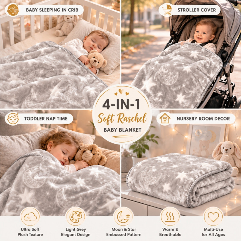 Luxury Grey Embossed Mink Blanket – Ultra-Soft Faux Fur Throw (140 x 110cm)