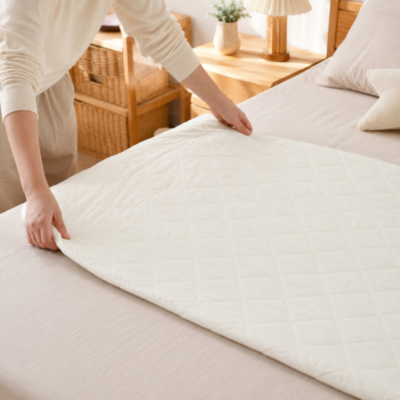 Quality Comfort Mattress Protector Designed for Modern Living &amp; Home Comfort – White (H-105cm W-109cm)