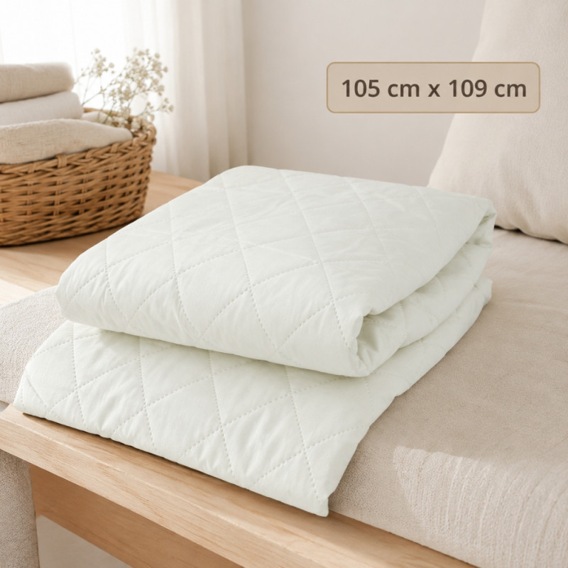 Quality Comfort Mattress Protector Designed for Modern Living &amp; Home Comfort – White (H-105cm W-109cm)