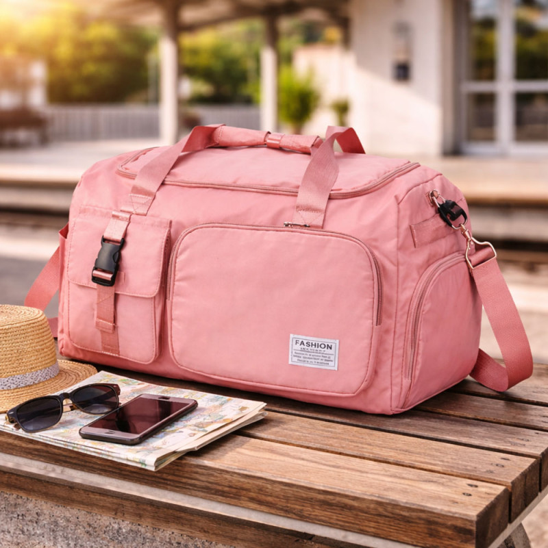 Pro-Series Versatile Travel & Gym Duffel – Soft Pink (48cm)