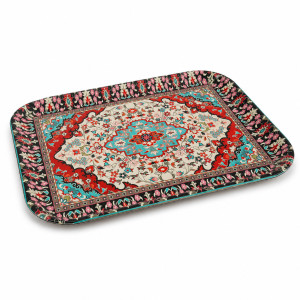 Professional Persian-Style Carpet Pattern Serving Tray – Traditional Oriental Motif (40cm) Professional Persian-Style Carpet Pattern Serving Tray – Traditional Oriental Motif (40cm)