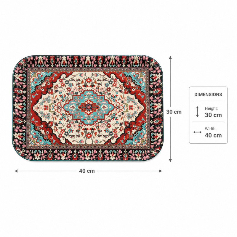 Professional Persian-Style Carpet Pattern Serving Tray – Traditional Oriental Motif (40cm)
