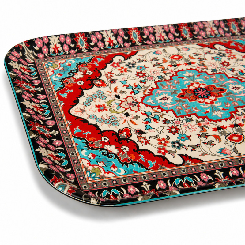 Professional Persian-Style Carpet Pattern Serving Tray – Traditional Oriental Motif (40cm)