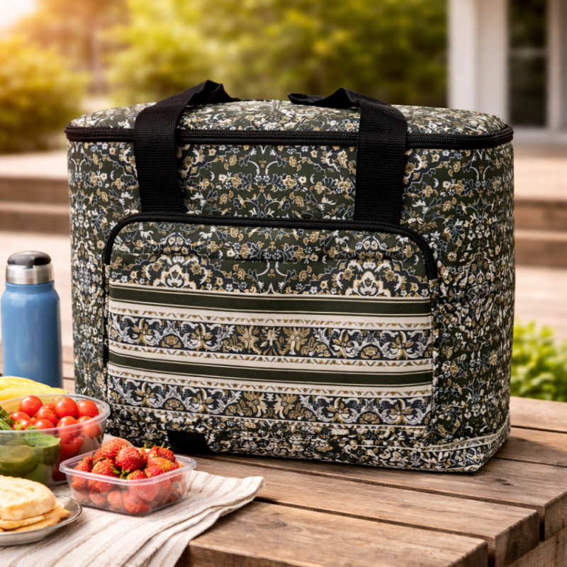 Multi-Color Arabesque Pattern Insulated Picnic & Travel Bag – 39cm