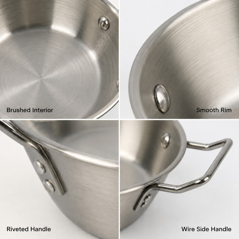 44 Stainless Steel Mini Saucepan – Silver (18x13x4cm)