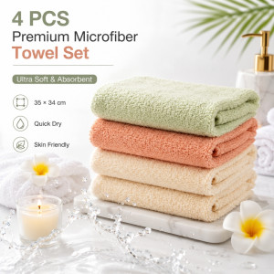 Trustworthy set of four premium microfiber towels featuring highly absorbent and quick-drying coral fleece material – Multi Color (4 PCS) Trustworthy set of four premium microfiber towels featuring highly absorbent and quick-drying coral fleece material – Multi Color (4 PCS)