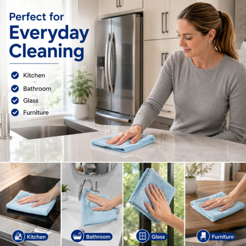 Premium Absorbent Towel/Cloth Set – Light Blue Soft Texture (30 Pcs
28 x 28cm)