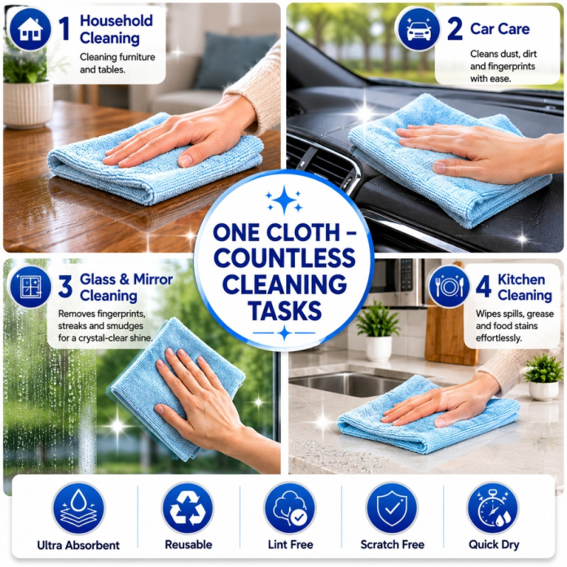 Premium Absorbent Towel/Cloth Set – Light Blue Soft Texture (30 Pcs
28 x 28cm)