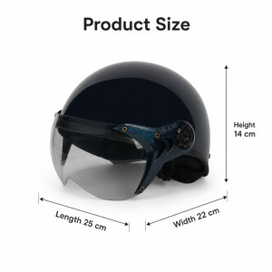 Helmet with Visor – Black (H-14cm X W-22cm X L-25cm)
