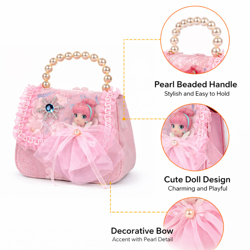 Kids Fashion Quilted Handbag – Vibrant Pink (18cm)