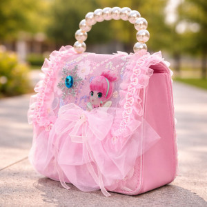Kids Fashion Quilted Handbag – Vibrant Pink (18cm)