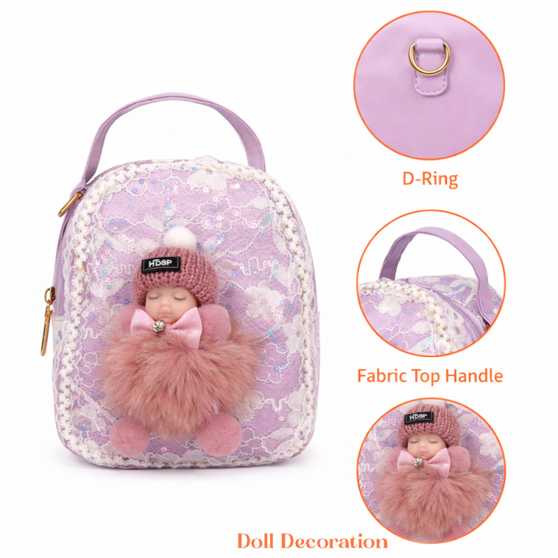 Kids Mini Fashion Backpack – Elegant Lavender (18cm)