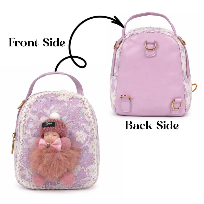 Kids Mini Fashion Backpack – Elegant Lavender (18cm)