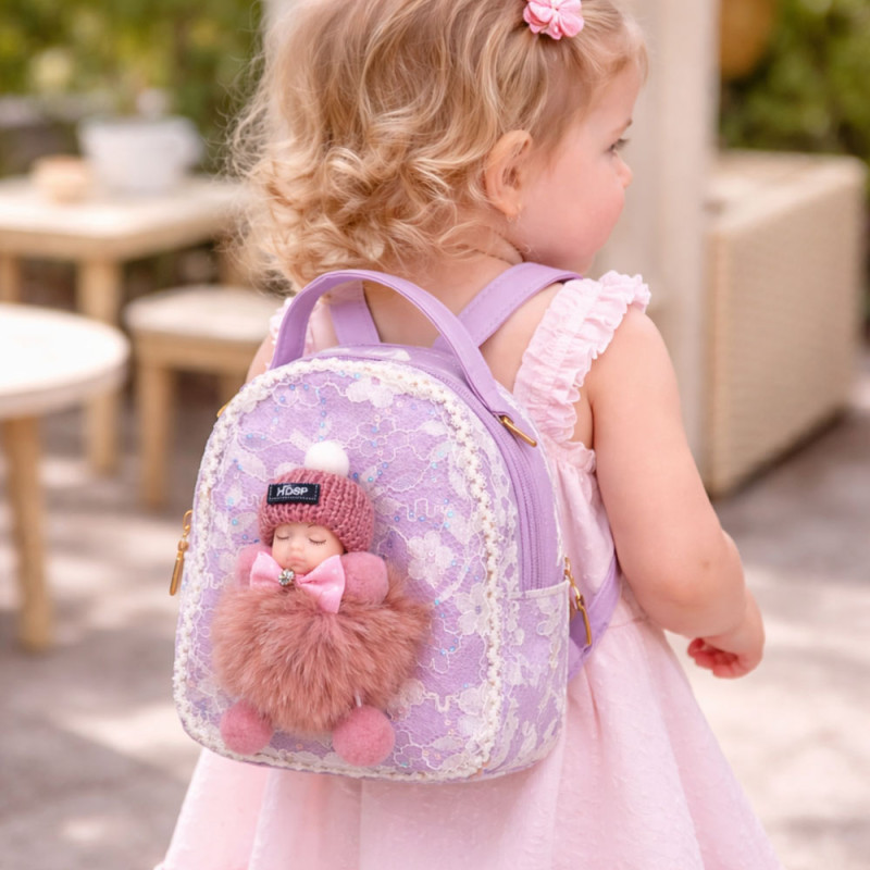 Kids Mini Fashion Backpack – Elegant Lavender (18cm)