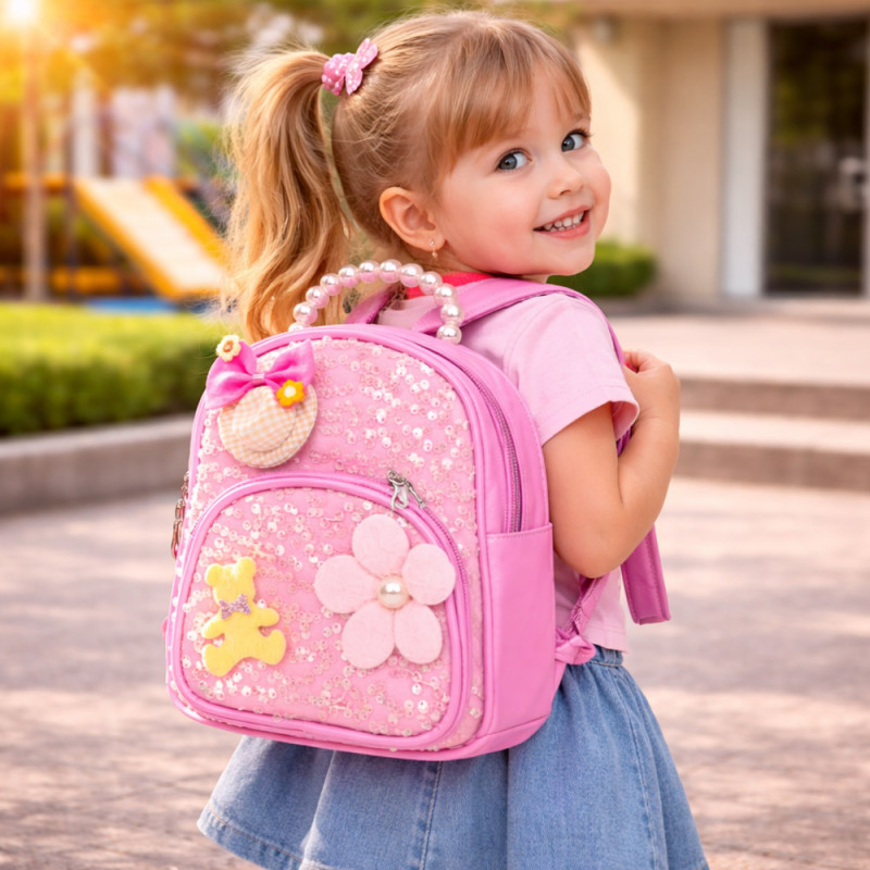Kids' Tiny Explorer Mini Backpack – Pastel Pink (20cm)